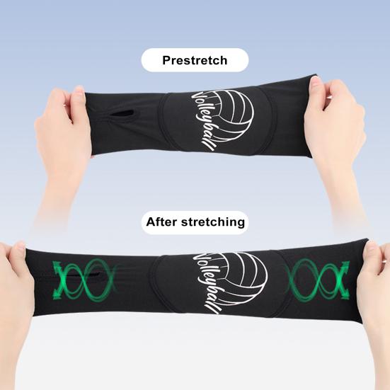 1 Pair Volleyball Arm Sleeves Reduces Strain Swelling Elbow Support Compression Sleeve with Thumbhole Outdoor Basketball Cycling Mountaineering