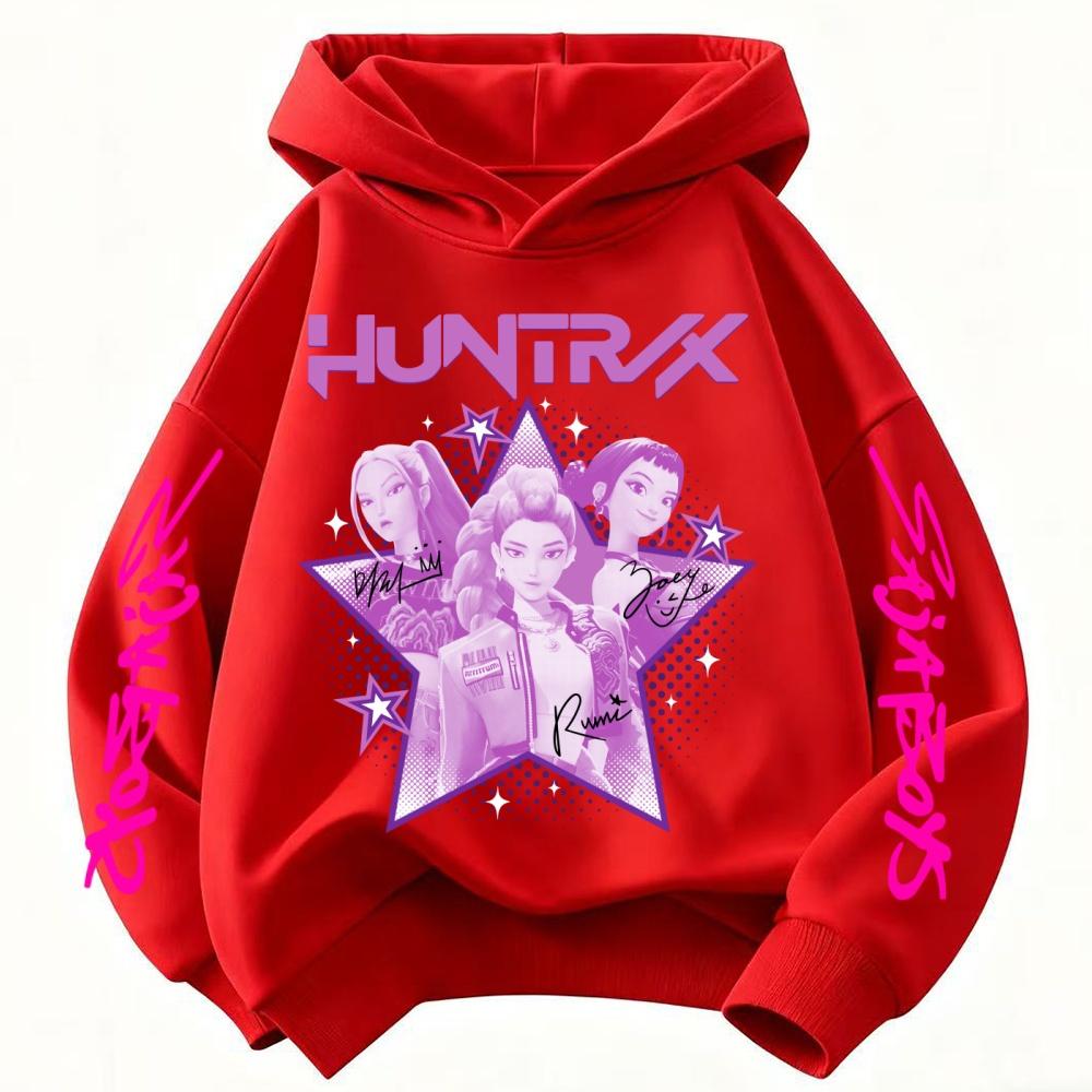KPop Demon Hunter Huntrix Детская толстовка Осень Мальчики Девочки Мода Уличный Пуловер Детская одежда
