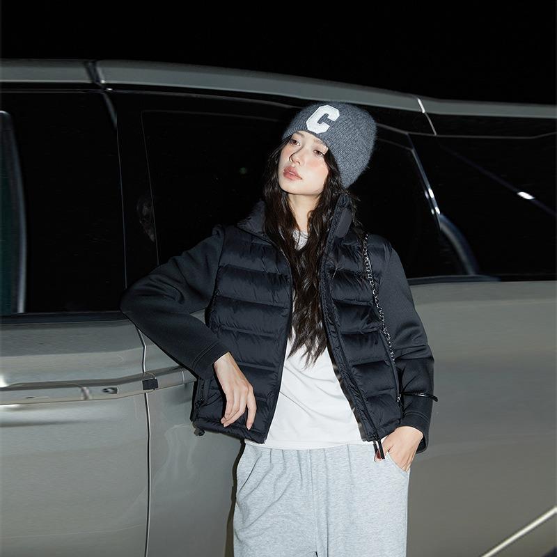 Поставка Осень Новая Трансграничная Женская Одежда Повседневная Рукава Сращивание Хлопковая Одежда Куртка Однотонная Стеганый Хлопок