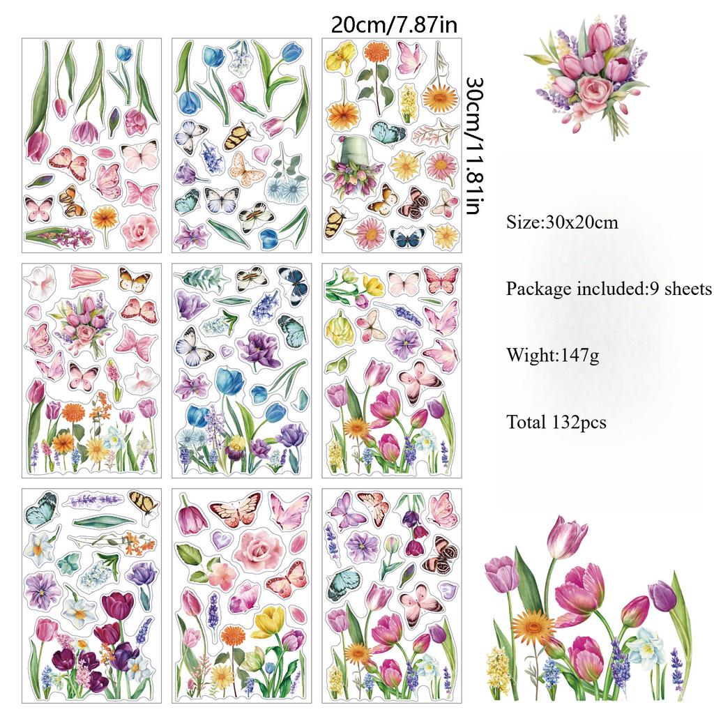 Наклейки на окна с цветочным садом, наклейки на окна с изображением диких цветов и травы, цветочные наклейки на окна с изображением лилий, пионов и маков для украшения дома в спальне и гостиной