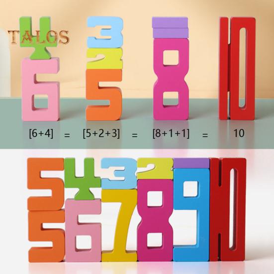 1 набор деревянных конструкторов с цифрами, обучающая цифровая игра-головоломка для мальчиков и девочек, обучение математике, подсчет, красочный конструктор