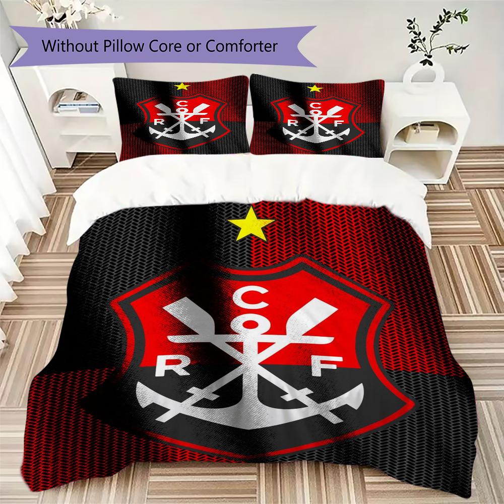 CR Flamengo Pattern Bedding uilt Set uilt Cover Pillowcase Home Decoration Birthday Gift (1 * duvet cover + 2 * pillowcase without core)