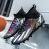 High-top Football Shoes Men's Children's Broken Nails and Long Nails Artificial Grass Student Training Leather Feet Youth Ball Sneakers