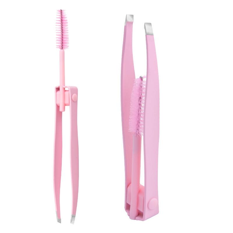 Pinky Leem Custom Private Logo Grip Eyebrow Tweezers Black Pink Thick Metal Stainless Steel Brow Tweezers