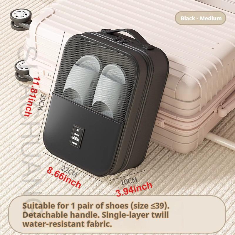 Travel Shoe Organizer Bag Portable 3 Layers Storage Pouch Luggage Accessory for Outdoor Trips Dustproof Space-Saving Shoe Bag