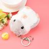 Cute Plush Hamster Pendant Key Chain Clasp Key Ring Keyring Handbag Decor Flower