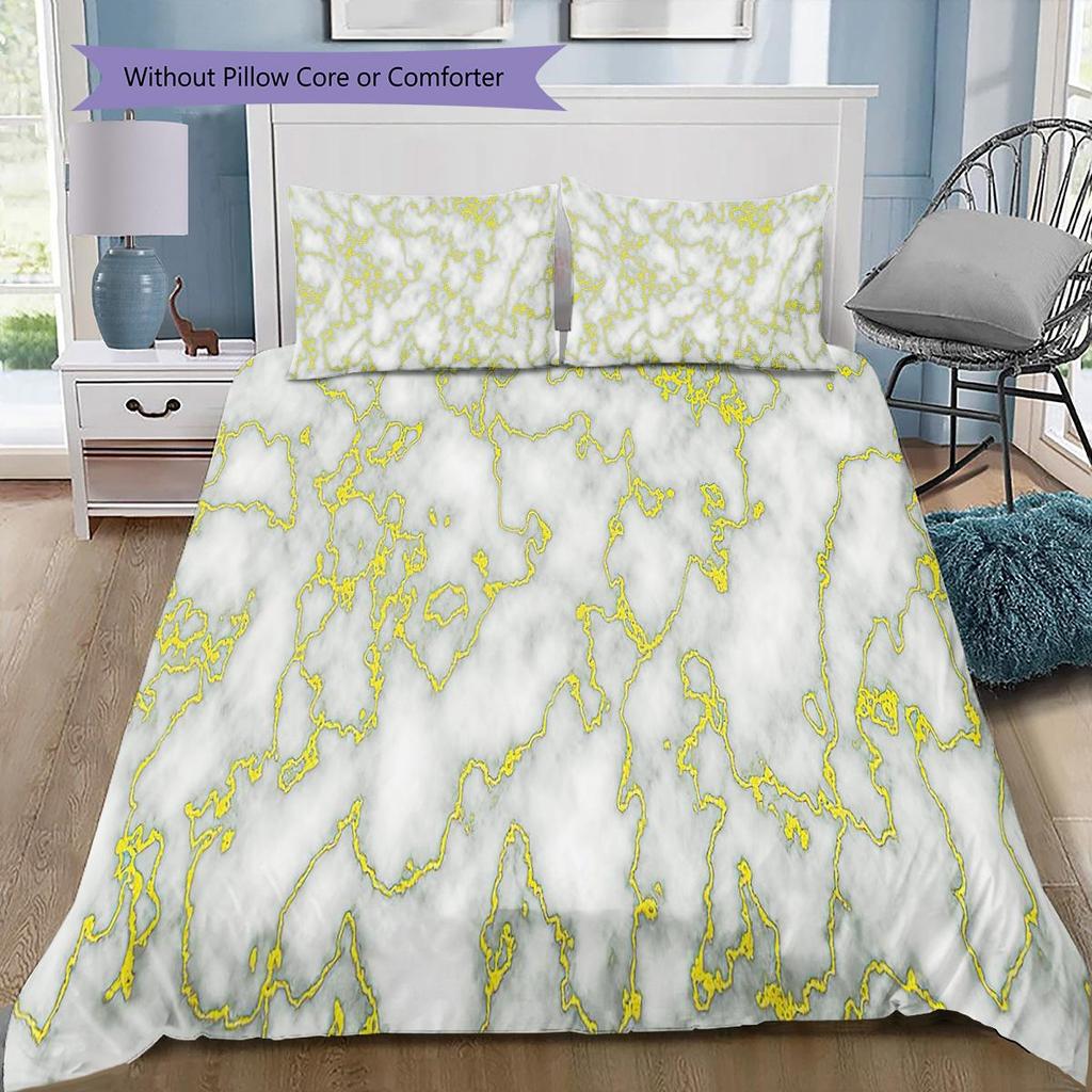 1PC Abstract marble pattern Bedding Quilt Set Quilt Cover Pillowcase Home Decoration Birthday Gift (1 * duvet cover + 2 * pillowcase, without core)