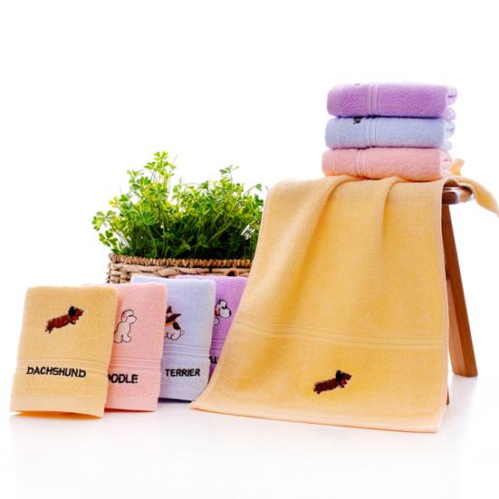 Cartoon Puppy Poodle Animal Cotton Super Soft Water Absorbing Kids Bath Towels