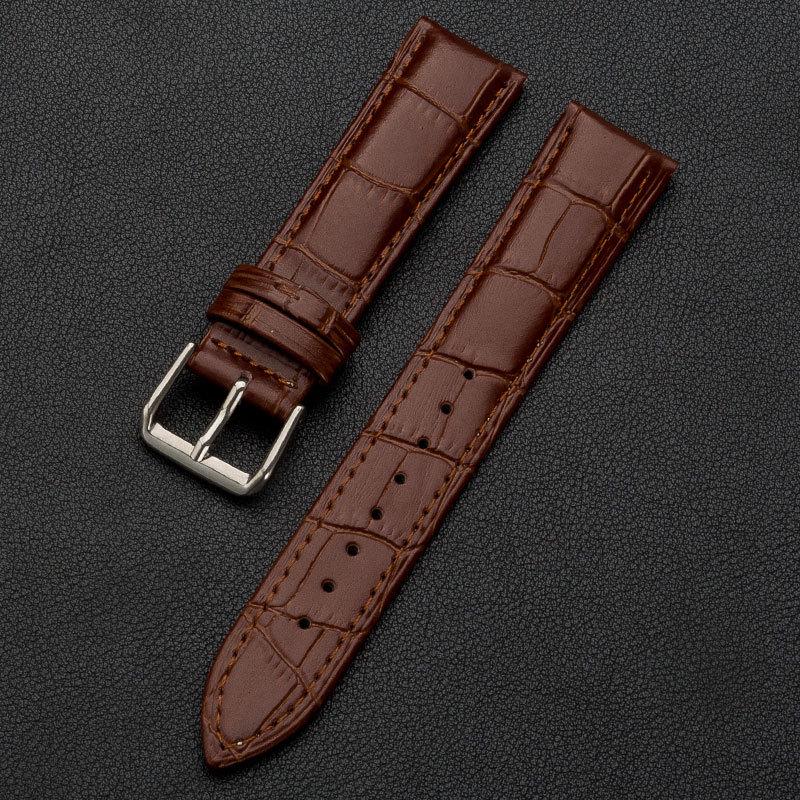 Ремешок для часов из телячьей кожи с текстурой бамбука и пряжкой-штифтом для мужчин и женщин