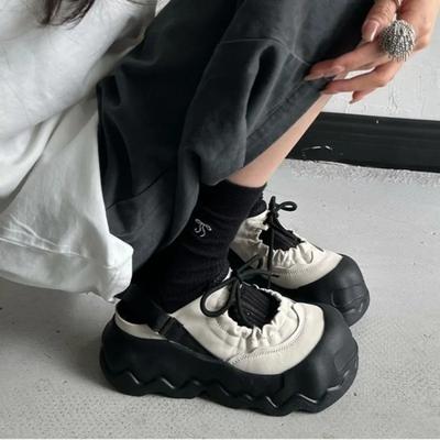 Женские модные повседневные кроссовки 35-40 размеров Новые летние с круглым носком на толстой подошве Дышащие туфли-хлебцы Баотоу Полушлепанцы