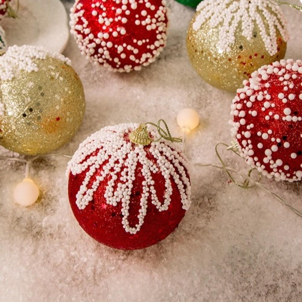 3Pcs/Set Creative Christmas Tree Balls 8CM Xmas Ornament Ball Durable Christmas Ball Home