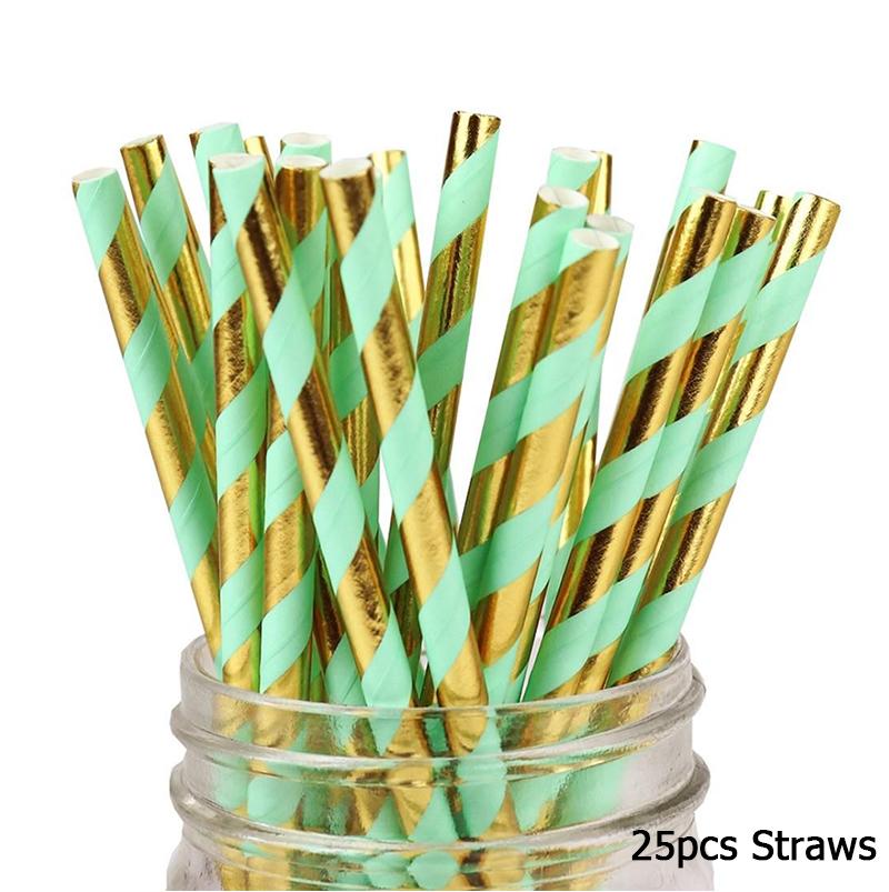 25 шт. розовых бумажных трубочек для питья, сувениров для украшения свадьбы, дня рождения, бумажных трубочек для питья, принадлежностей для дня рождения