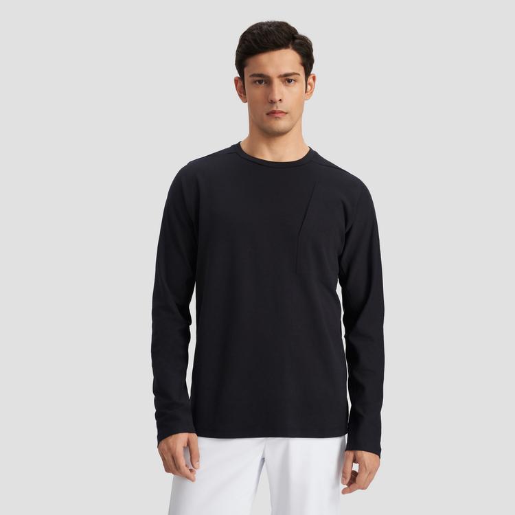 DESCENTE DUALIS Urban Commute Crew Neck Long Sleeved T Shirt Men's D4431DTL82