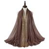 Женский Мусульманский Кружевной Пузырчатый Шифоновый Хиджаб Платок Foulard Femme Musulman Исламские Платки на Голову Арабские Головные Уборы