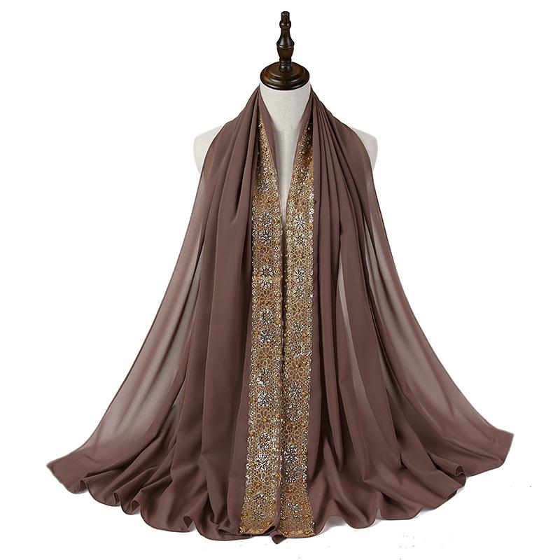 Женский Мусульманский Кружевной Пузырчатый Шифоновый Хиджаб Платок Foulard Femme Musulman Исламские Платки на Голову Арабские Головные Уборы