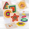 Wooden 3D Shapes Color Cognition Board Geometric Puzzles Montessori Puzzle Educational Toy for Toddlers Color Shape Learning