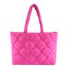 Women's Monochromatic Shift Bag  Large Capacity  Cotton Bag  Diamond Shoulder Bag  Elegant  Winter