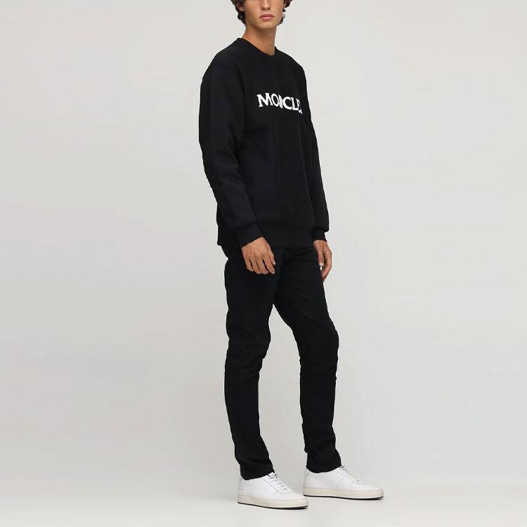 Moncler X Undefeated Collaboration Genius Logo Print Cotton Crewneck Sweatshirt Men sweatshirt Black 0928G71810V8187999