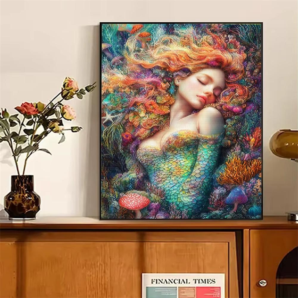 DIY Алмазная картина Милая девушка Набор для вышивки крестом Мозаичное искусство Алмазная картина Полный круг Алмазное украшение для дома