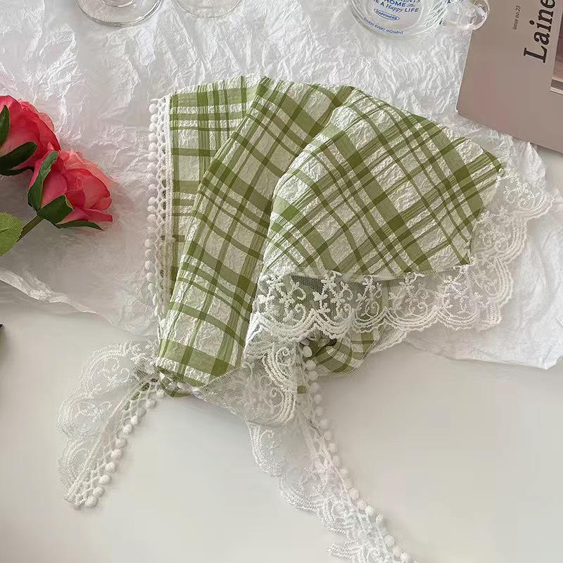 Женский треугольный шарф из французского кружева: Легкий, Дышащий и Универсальный Головной Платок и Лента для Волос