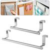 Extendable Storage Shelf Storage Rack Door Hook Cabinets Stainless Steel Towels Holder