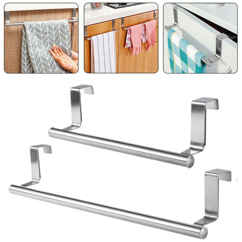 Extendable Storage Shelf Storage Rack Door Hook Cabinets Stainless Steel Towels Holder