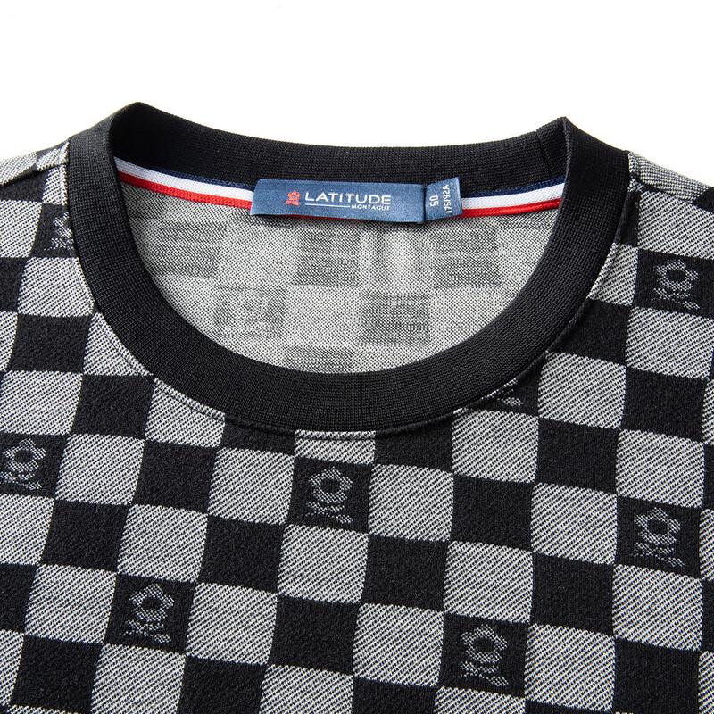 Montagut Men's Checkboard Jacquard Round Neck Sweatshirt