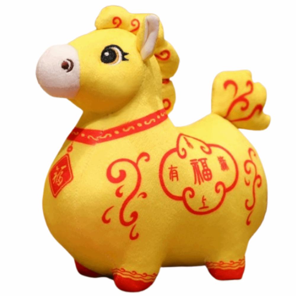 Cartoon Animal Zodiac Horse Plush Toy Soft Chinese Zodiac Horse Plush Doll Home Decor