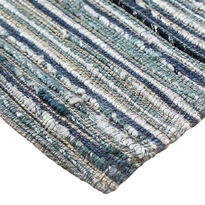 Tapis salon tressé fausse soie, chanvre, laine gris clair 120x180
