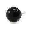 Black Jet Black Goddess Silver Ring