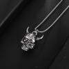 New Fashionable Personalized Trendy Simple Mens Sheep Horn Skull Bell Necklace Pendant