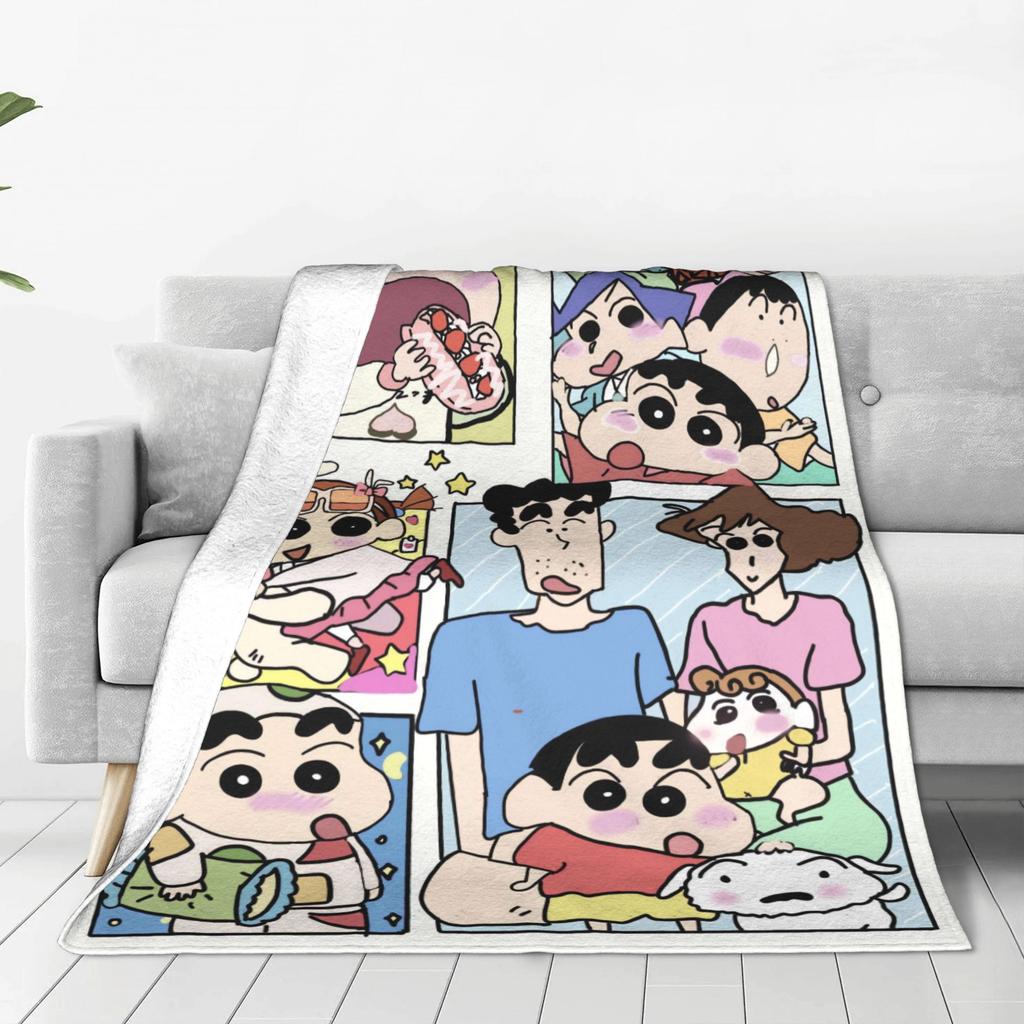 Плед Крейн Шин-чана и друзей Качественный Теплый Плед Зима Детский Диван Кресло Диван Кровать Эстетичное Покрывало