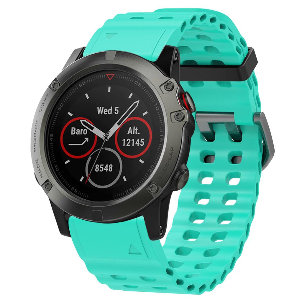 22mm Silicone Strap for Garmin Fenix 8 47mm/Fenix E 47mm/Quatix 7 Pro Multiple Holes Watchband