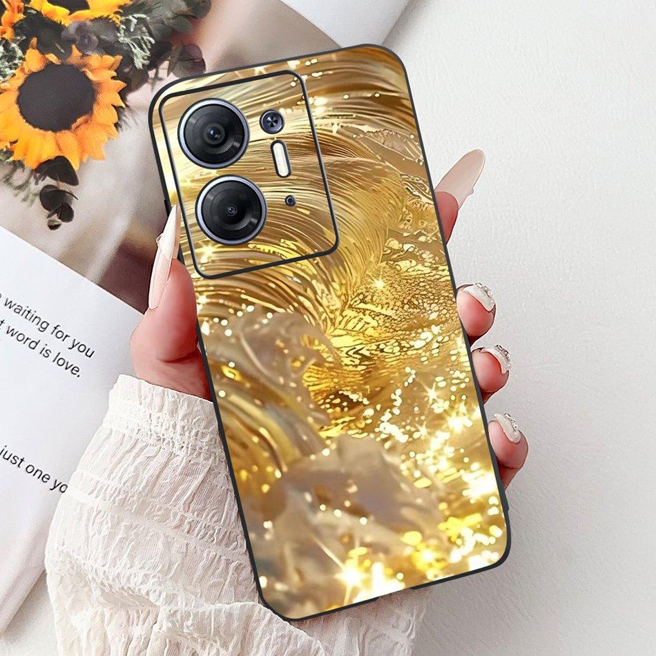 For Infinix Hot 30 5G Elegant Butterfly Cat Printed Phone Case For Infinix Hot30 5G X6832 Black Silicone Soft TPU Cases Bumpers