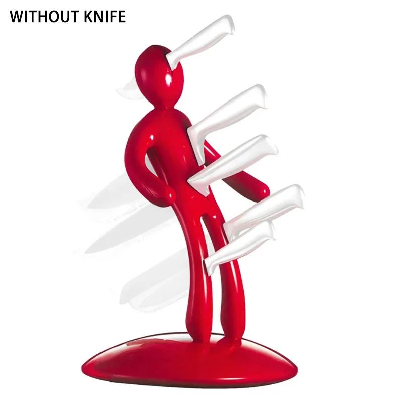 ABS Материал Креативный Многофункциональный Нержавеющая Сталь Гуманоидный Держатель Ножей Набор Стеллаж Для Хранения Кухни Без Ножа