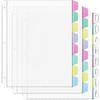 HABGP16PCS/2 Set 3 Ring Clear Binder Dividers with Tabs, 8.5 x 11 8 Tabs Binder Dividers with Pockets, Clear Page Protectors Index Dividers for 3