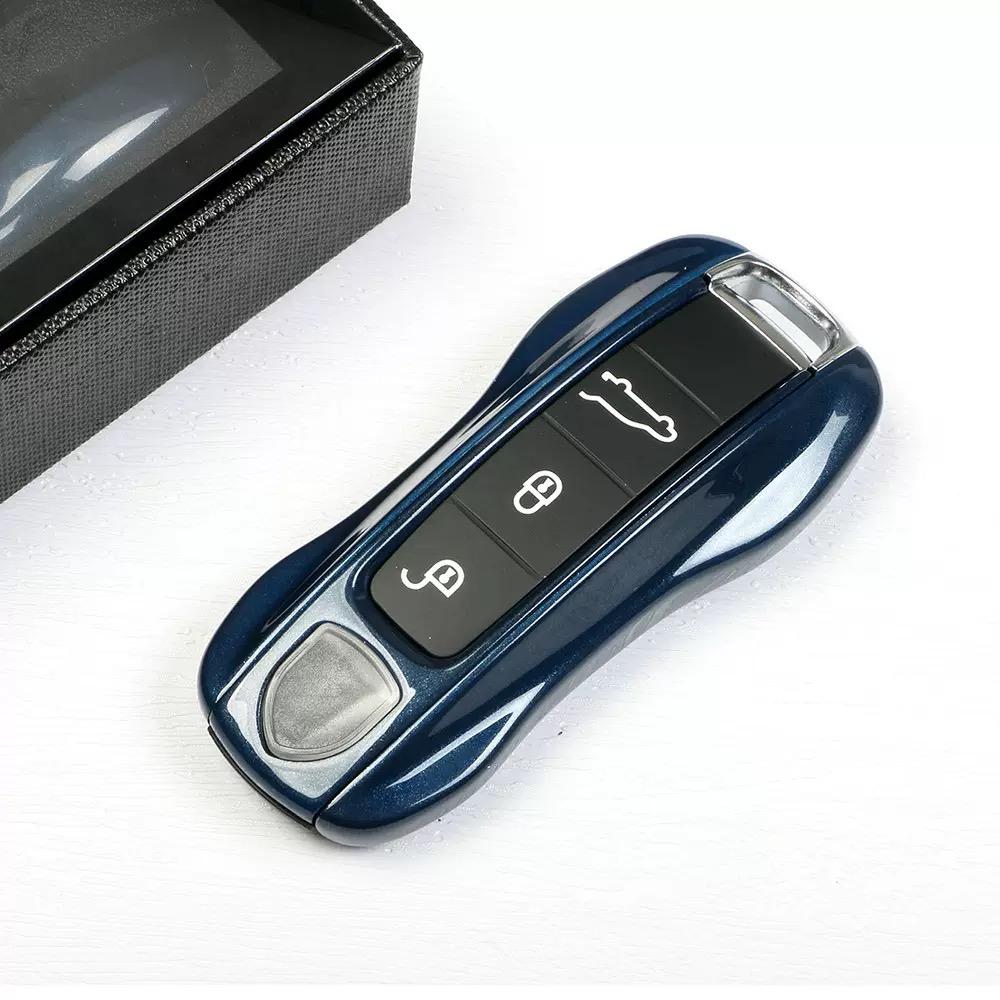 AABKV1 Car Key Case Midnight Blue Control Fob Protective Shell for Porsche Panamera Cayenne Macan Boxster 718 Cayman Taycan 911