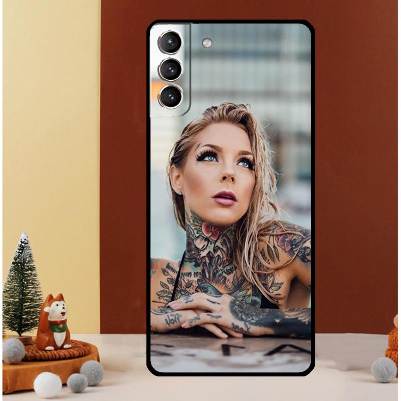 Sexy Tattoo Girl Case For Samsung Galaxy S23 Ultra S24 S22 Note 20 Ultra 10 Plus S8 S9 S10 S20 S21 FE Cover