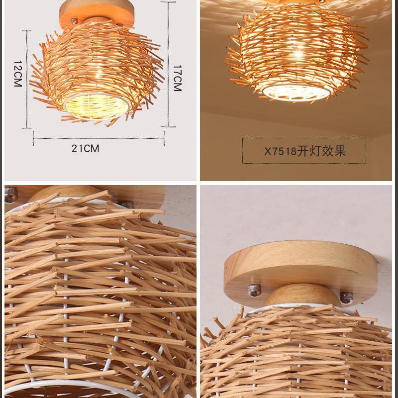 Японская бамбуковая потолочная лампа в китайском стиле, плетеная из ротанга, подвесной светильник, потолочная лампа, декор для дома, кафе, бара, ресторанное освещение