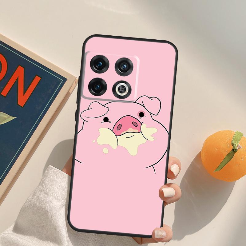 Cartoon Pig Case For OnePlus 13R 12R 10R 13T 10T 11 12 13 15 OnePlus Nord 5 CE 2 3 4 Lite N20 N30 Cover