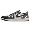 Air Jordan 1 Устойчивые к истиранию Нескользящие Низкие Винтажные Баскетбольные Кроссовки Мужские Черный Белый Коричневый CZ0790-102(Команда181-)