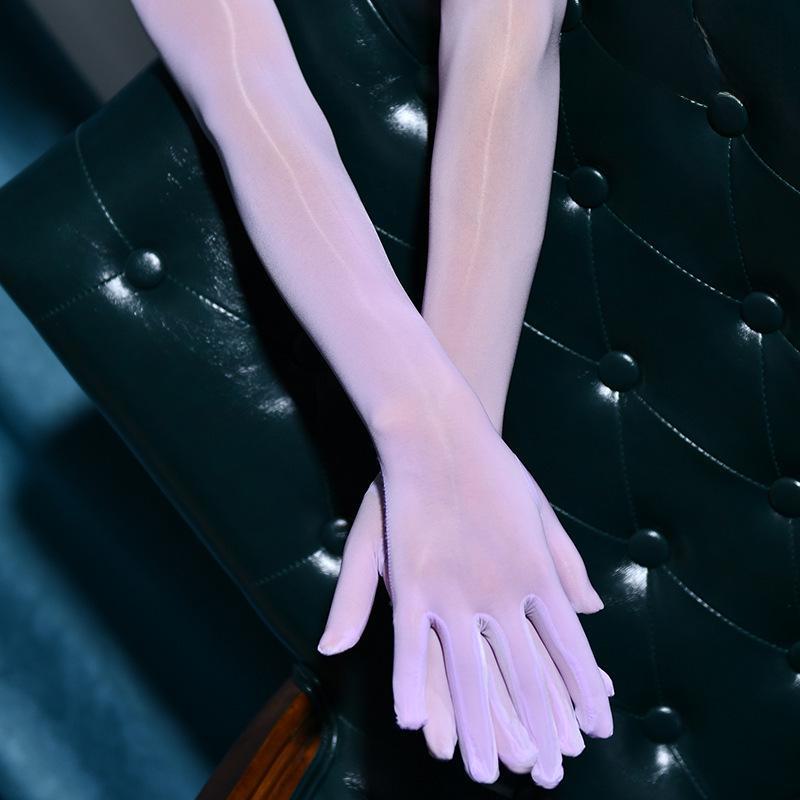 Qinghe ультратонкие шелковистые блестящие пятипалые масляные чулки-перчатки с расширенным солнцезащитным кремом