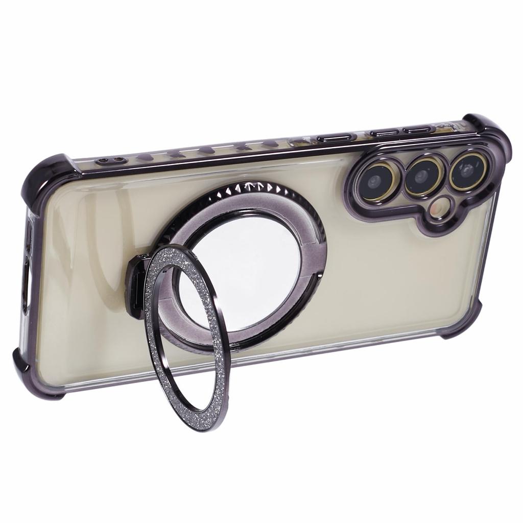 For Samsung Galaxy A35 5G Side Heart Pattern Case Kickstand TPU Phone Cover with Mirror