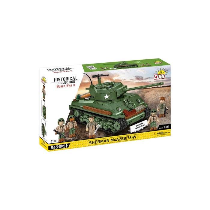 Конструктор - COBI - Sherman M4A2E8(76)W - 865 элементов - 1:35 - Зеленый