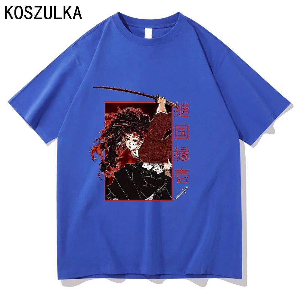 Футболка Demon Slayer Muichiro Tokito, хлопковая футболка, летние футболки Kokushibo, одежда Sudaderas, унисекс/женские толстовки в стиле хип-хоп, унисекс