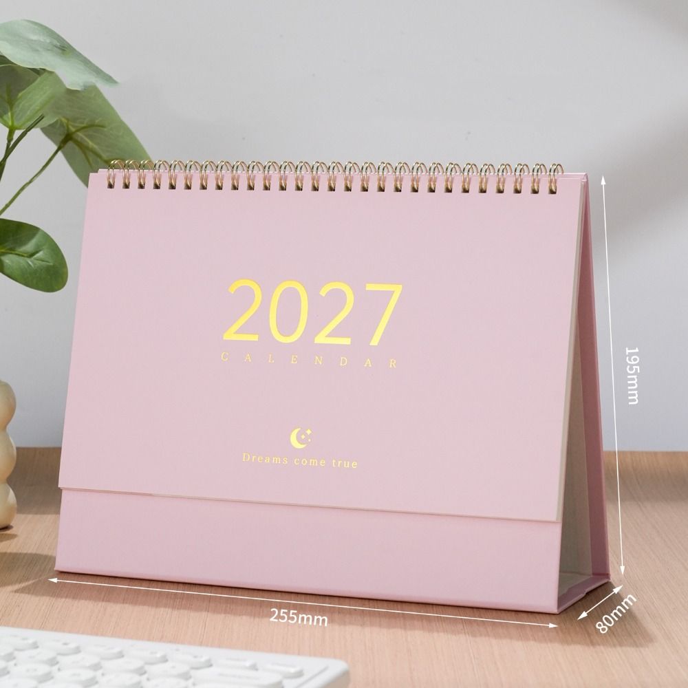 Morandi Color 2027 Desk Calendar Paper Standing Table Calendar Minimalist Flip Calendar Home Study