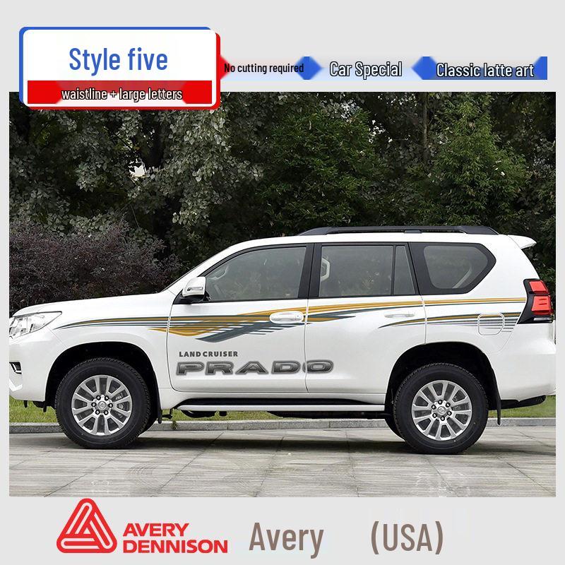 Toyota Prado 10-22 Модели Автомобильная Полоса на Кузов Наклейка на Поясную Линию.