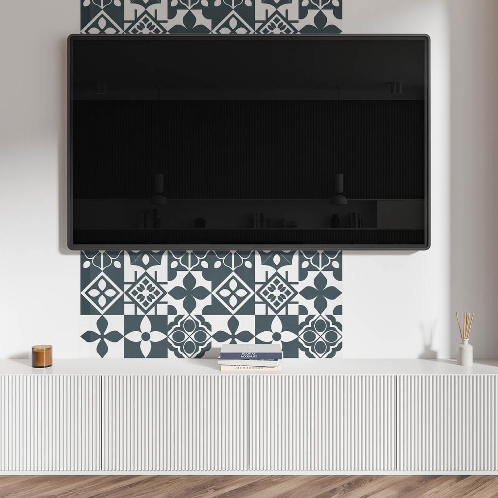 Naklejany Panel Winylowy Do Przedpokoju 100X50 Cm Wzory Geometryczne W Kafelkach