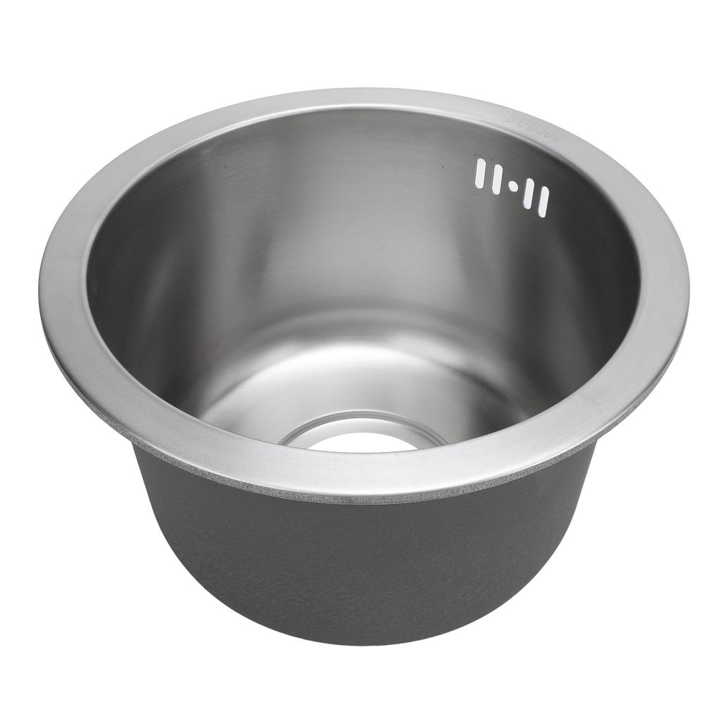 Kitchen Sink Undermount 304 Stainless Steel Single Bowl Mini Round Sink with Strainer 28cm Outer