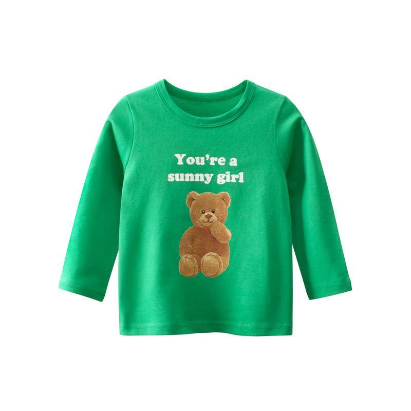 Симпатичная футболка с длинными рукавами для девочек, детская нижняя рубашка, хлопковый топ с героями мультфильмов